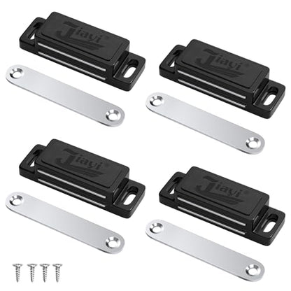 Jiayi 66 LB Cabinet Door Magnets Heavy Duty Magnetic Door Drawer Latch - color: Black