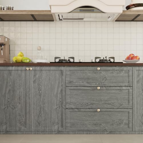 VEELIKE Ash Grey Wood Wallpaper Peel and Stick Countertop Waterproof Thick Wood Grain Contact Paper for Countertops Table 15.7''x354'' Self Adhesive Removable Cabinet Vinyl Wrap for Kitchen Bathroom - size: 15.7" x 354"