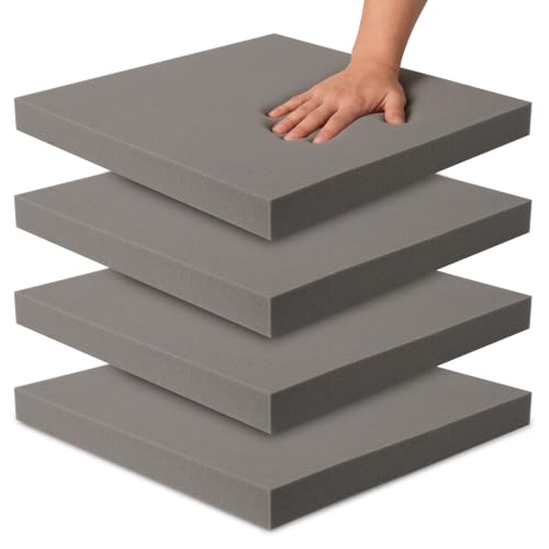 AddGrace 4 Pack High-Density Upholstery Foam Padding for Chairs 20"x20"x2"