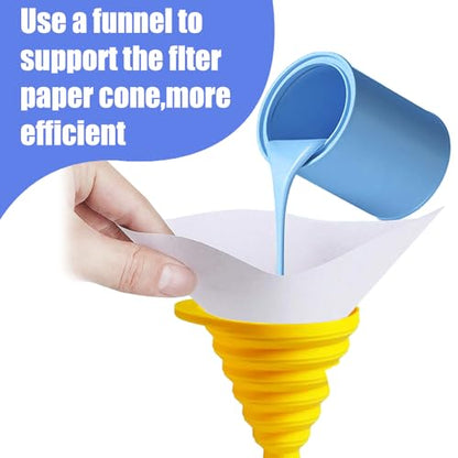100PCS 100 Micron Paint Filter Strainers Paper Cone- Fine Nylon Mesh Paint Mixing Cup Strainer- Disposable Funnel Filter Spray Gun Sprayer Accessory Car Body Repair Paint Tools & Equipment