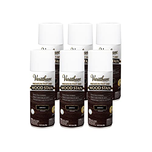 Varathane Premium Fast Dry Ebony Wood Stain Spray - color: Ebony, size: 10.25 Ounce (Pack of 6)