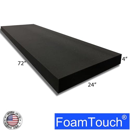 FoamTouch 4" x 24" x 72" Upholstery Foam, Charcoal - size: 4" x 24 " x 72"