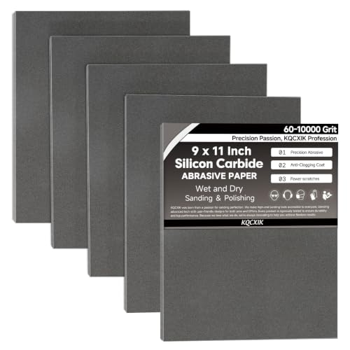 12-Sheet Premium 1200 Grit Wet Dry Sandpaper, 9 x 11 Inch - style: 1200Grit