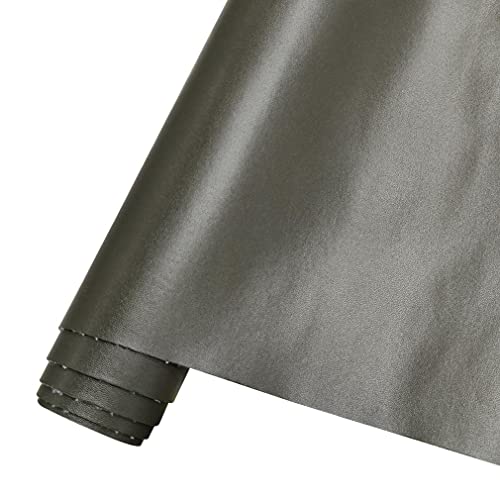 HYANG Smooth Solid Color Grey Faux Leather Sheets 1 Rolls 12"X53" (30cmX135cm),Faux Leather is Great for, Bows,Earrings Handmade DIY Craft Projects Making - color: Grey