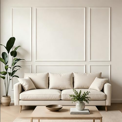 3 Set Peel and Stick Wall Molding Kit,Pre Cut Wainscoting Panels,24x60in - color: 24x60in
