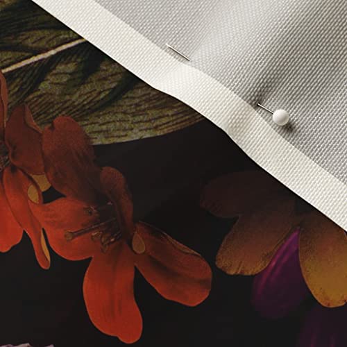 Spoonflower Fabric Moody Floral Gothic Flower on Upholstery Velvet - size: Fat Quarter