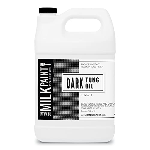Real Milk Paint, Dark Tung Oil for Wood Finishing, Cutting Boards, Outdoor Furniture, Butcher Blocks, Wood Flooring, Food Grade, Waterproof, 1 Gallon - size: 128 Fl Oz (Pack of 1)