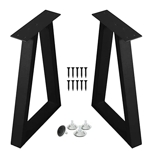 NXN-HOME 19 inch Trapezoid Metal Legs, Coffee Table Legs, Bench Metal Legs, Set of 2 Mid Century Home DIY Projects Black Furniture Legs(19.5”H x 12.8”W) - size: 19 inches-Trapezoid