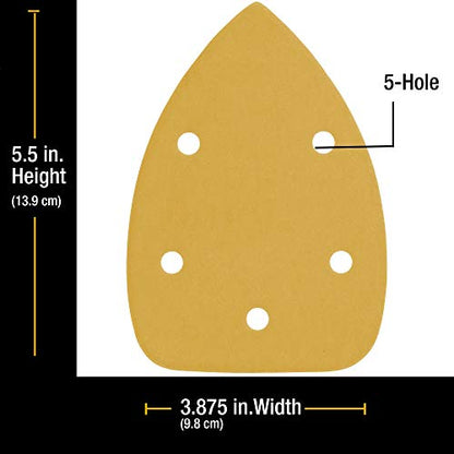 Dura-Gold Mouse Detail Sander Sandpaper Sanding Sheets, 5 Hole, 2000 Grit - size: 2000-Grit