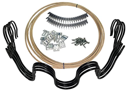 22 Inch Sofa Seat Replacement Coils with 25' Spring Wire, 40 Stay Clips & 8 Upholstery Clips Repair Kit