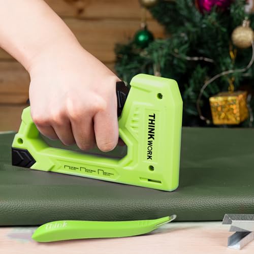 THINKWORK Light Duty Staple Gun - Upholstery Staple Gun for Wood - color: Green