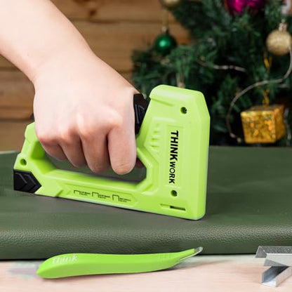 THINKWORK Light Duty Staple Gun - Upholstery Staple Gun for Wood - color: Green