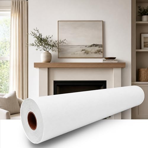 White Travertine Peel and Stick Wallpaper, 23.6 x 394 in - color: White Travertine, size: 23.6" x 394"