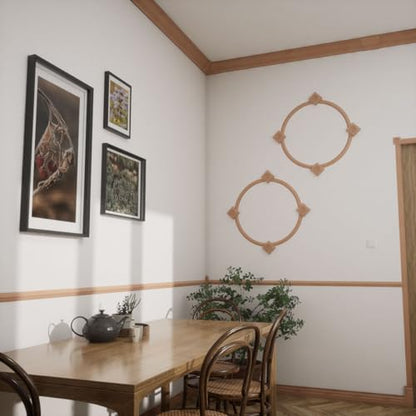 2 1/2"W x 2 1/2"H x 7/8"P Americraft Solid Hardwood Stain Grade Bullseye Rosette with Squared Edge, Cherry - color: Cherry, size: 2.5-in. W x 2.5-in. H