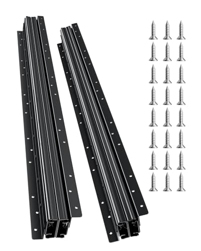 VEVOR Undermount Heavy Duty Drawer Slides, 16 24 32 40 Inch 260 lb Load Capacity Full Extension Ball Bearing Under Stair Cabinet Rails, Bottom Stair Cabinet Glides Track Runners(32inch, Black) - size: 32 Inch