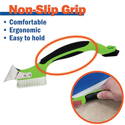 Warner Manufacturing 3-in-1 Caulk Tool for Easy Removal and Application, Scraper, Brush and Applicator,Green