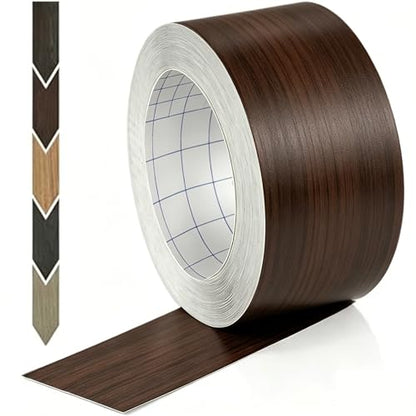 GSCIT Club Walnut Wood Tape, 2.3 inch X 15ft Self Adhesive Wood Grain Tape Walnut Repair Patch for Tables, Chairs, Baseboards, Doors, Windows, Floors, Handicraft DIY.