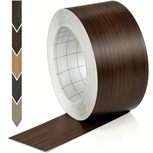 GSCIT Club Walnut Wood Tape, 2.3 inch X 15ft Self Adhesive Wood Grain Tape Walnut Repair Patch for Tables, Chairs, Baseboards, Doors, Windows, Floors, Handicraft DIY.