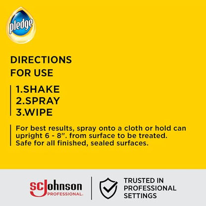 SC Johnson Professional Pledge Enhancing Polish Spray, Lemon scent, 12 Pack