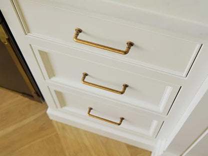 Goo-Ki Antique Brass Cabinet Pulls, Industrial, 5 in Hole Centers, 6 Pack - color: Antique Brass, size: 5'' Center to Center