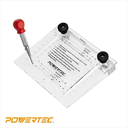 POWERTEC Cabinet Hardware Jig w/Center Punch, Drawer Jig for Installing Pulls, Knobs, Handle on Cabinet and Drawer, Woodworking Tools for Cabinet Handles, Drawer & Cabinet Pulls Installation (71412) - style: Cabinet Hardware Jig w/Center Punch, T Track &