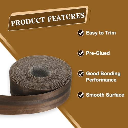 uxcell 2 Inch x 49ft Wood Veneer Edge Banding Pre-Glued Flexible Strips - size: 2 Inch x 49ft