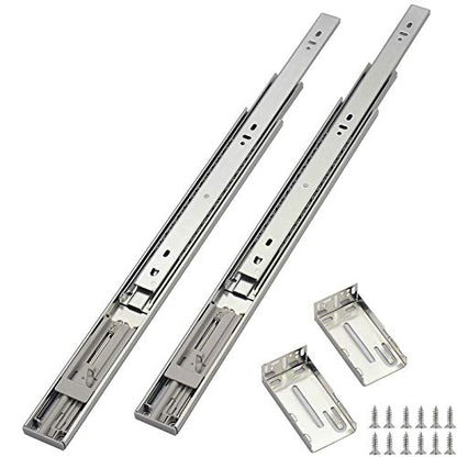 OCG Soft Close Drawer Slides 22 Inch (1 Pair), Full Extension Ball Bearing Low Noise Drawer Slides for Cabinets with Face Frame, with Rear Mounting Brackets - size: 22 inch (1 pair)+brackets