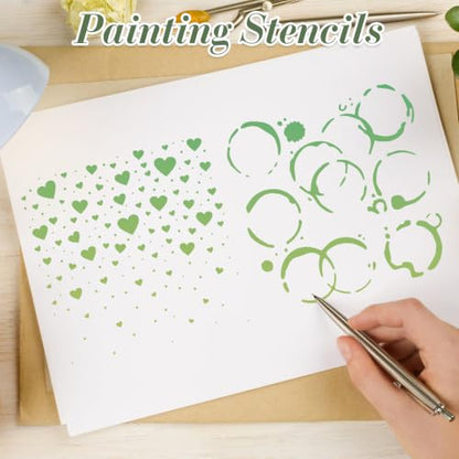 Texture Stencils for Crafts Reusable 16Pcs Stencils(5.9X5.8 Inch) - color: Texture 15