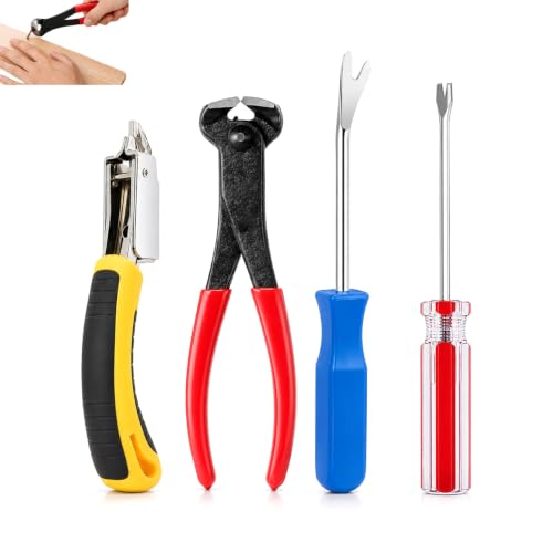4 Pcs Upholstery Staple Remover Tool Set, Tack Puller Nail Puller Plier - color: 4pcs