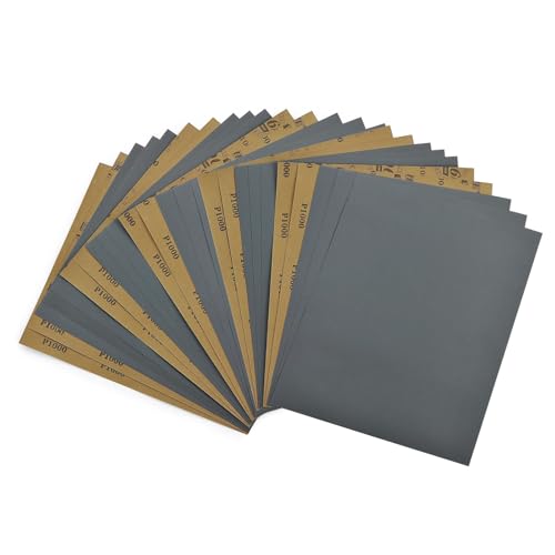 25 PCS 1000 Grit Wet Dry Sandpaper, 9x11 Inch Silicon Carbide Sheets - style: Grit 1000