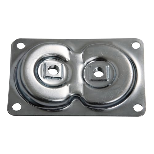 WADDELL Furniture Leg Mounting Bracket (1 Count, Dual Top Plate) | 2-in-1 Straight & Angle Mount Options, 78° Flare | Compatible w/ Quick Mount Legs | 18G Steel Table Leg Attachment Hardware