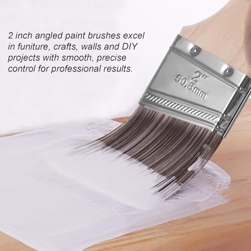 King Origin 2 Inch Angled Paint Brushes 6 PCS Wood Handle - size: 2 Inch, 6 Pack