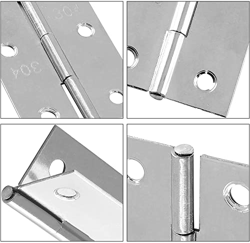Biaungdo 3 Inch Butt Hinge, Stainless Steel Small Hinges, Pack of 10 - size: 3 Inch