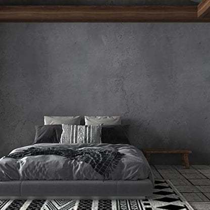 Thick Concrete Wallpaper Peel and Stick Cement Wallpaper 24x354 inch Waterproof Removable Self-Adhesive Contact Paper Matte Dark Gray Texture Wall Paper for Bathroom Bedroom Kitchen Dining Bar - color: Dark Gray, size: 24" x 354"