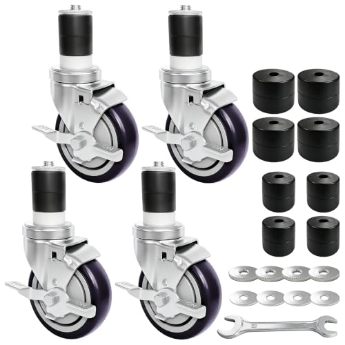 MySit 4 inch Work Table Caster Wheels for Commercial Kitchen Prep Tables