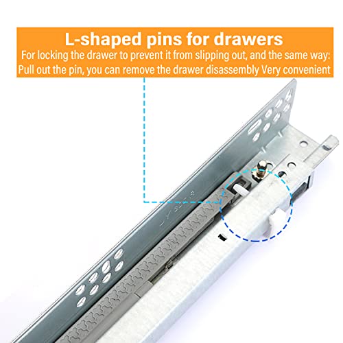 URBEST Drawer Slide,Under-Mount Concealed Self Soft Close Under，Concealed Cabinet Furniture Drawer Runners (12 Inch) - size: 12 Inch