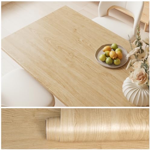VEELIKE Blonde Oak Wood Contact Paper Wood Wallpaper Peel and Stick - size: 15.7" x 118"