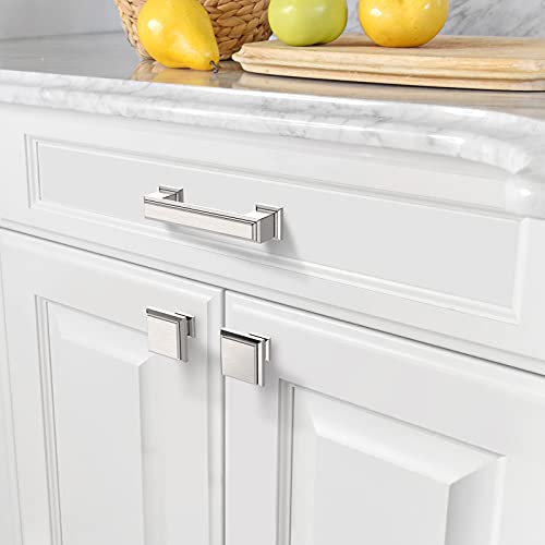 Amerdeco 10 Pack Brushed Satin Nickel Cabinet Pulls 3" - color: Brushed Satin Nickel, size: 3" hole center, style: 10 Pack