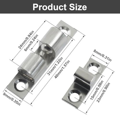 4 Pack Silver Ball Tension Roller Catch Latch, 40x23mm - color: Gold