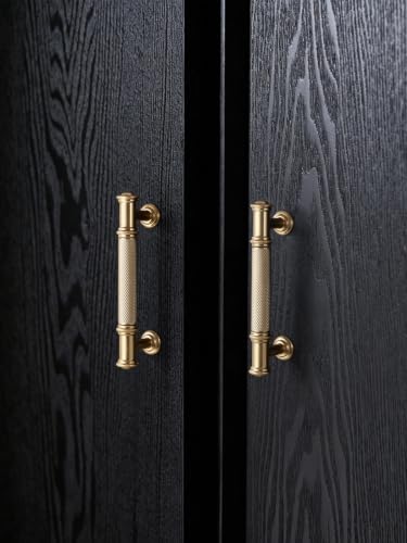 5 Pack Champagne Bronze Cabinet Pulls 3" Hole Center Brass Handles Drawer Pulls Closet Bathroom Vanity Dresser Hardware Zinc Alloy - color: Champagne Bronze, size: 3"(76mm) Hole Centers