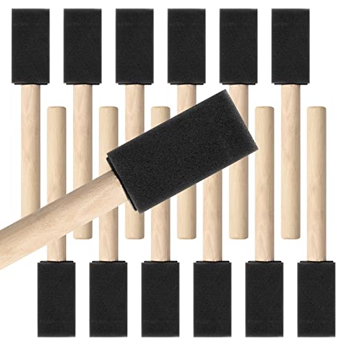 Mister Rui 1 Inch Foam Paint Brushes, 12 Pack – High Density Poly Sponge Brushes for Painting, Mod Podge, Decoupage, Crafts & Cleaning - color: Foam Brush Set | Pack of 12