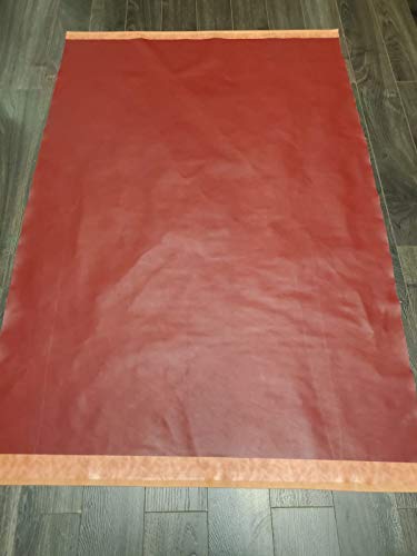 NAT Leathers Burgundy Vegan Faux Leather Sheet Fabric Synthetic Pleather 0.9 mm Madison 1/2 Yard 18 x 54 inch Soft Smooth Upholstery Half Yard (18" x 54") (Burgundy) - color: Burgundy
