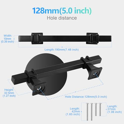Cabinet Pulls Matte Black Cabinet Handles, 10 Pack 5 Inch Kitchen Door Cupboard Wardrobe Drawer Handles, Cabinet Hardware Bar Drawer Pulls, 128mm Hole Centers - color: Black, size: 5 inch Hole Centers Pull