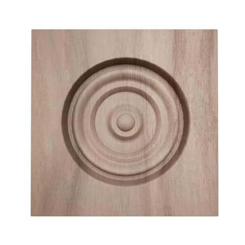 2 1/2"W x 2 1/2"H x 7/8"P Americraft Solid Hardwood Stain Grade Bullseye Rosette with Squared Edge, Walnut - color: Walnut, size: 2.5-in. W x 2.5-in. H