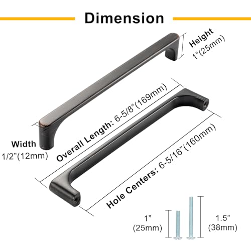 6-1/4 Inch Brushed Nickel Cabinet Pulls Kitchen Handle 10 Pack 3126 - color: Brushed Nickel, size: 6-1/4 In Hole Distance