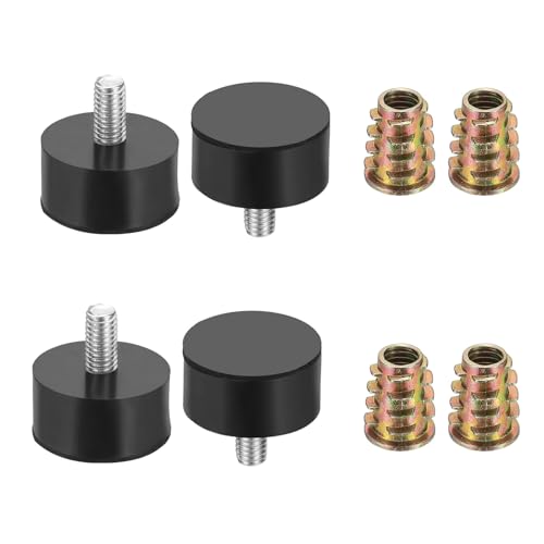uxcell 4Pcs M6 x 12mm Thread Adjustable Furniture Levelers, 25x25mm Furniture Leveling Feet Screws in Threaded Glide Leveling Floor Protector for Table Chair Cabinet Legs - size: M6 x 12mm Thread, 25x25mm