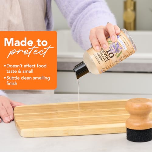 CLARK's Cutting Board Oil 12 oz, Food Grade Mineral Oil with Lavender Scent - style: Lavender & Rosemary Extract - 12 Oz
