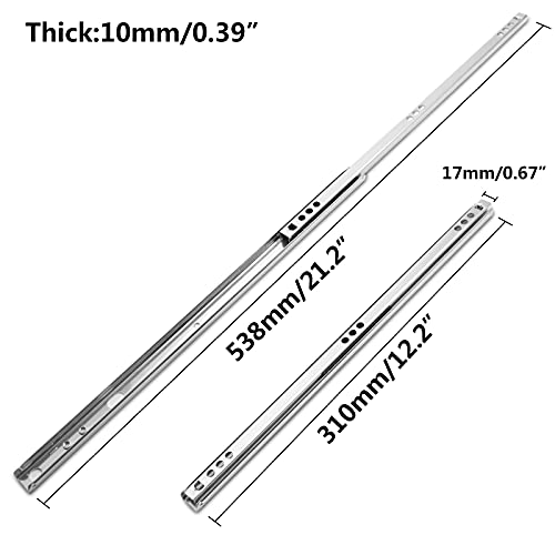 12 Inch Drawer Slides, 0.7" Wide, Pack of 2 - color: Style 1, size: 12" - 2PCS
