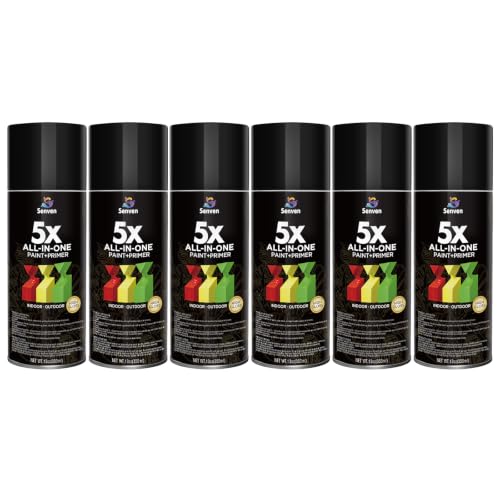 Black Spray Paint Multi Surface Black Spray Paint for Metal,Wood,Walls,Cabinets,Appliances,Door,Furniture,Crafts,Clay, Rust Indoor/Outdoor Enamel Sprays Paints 6 Pack