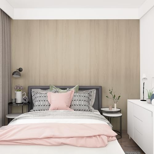 Boobest 31.5"x590" Large Size Wood Contact Paper Beige Light Wood Wallpaper - size: 31.5" x 590"
